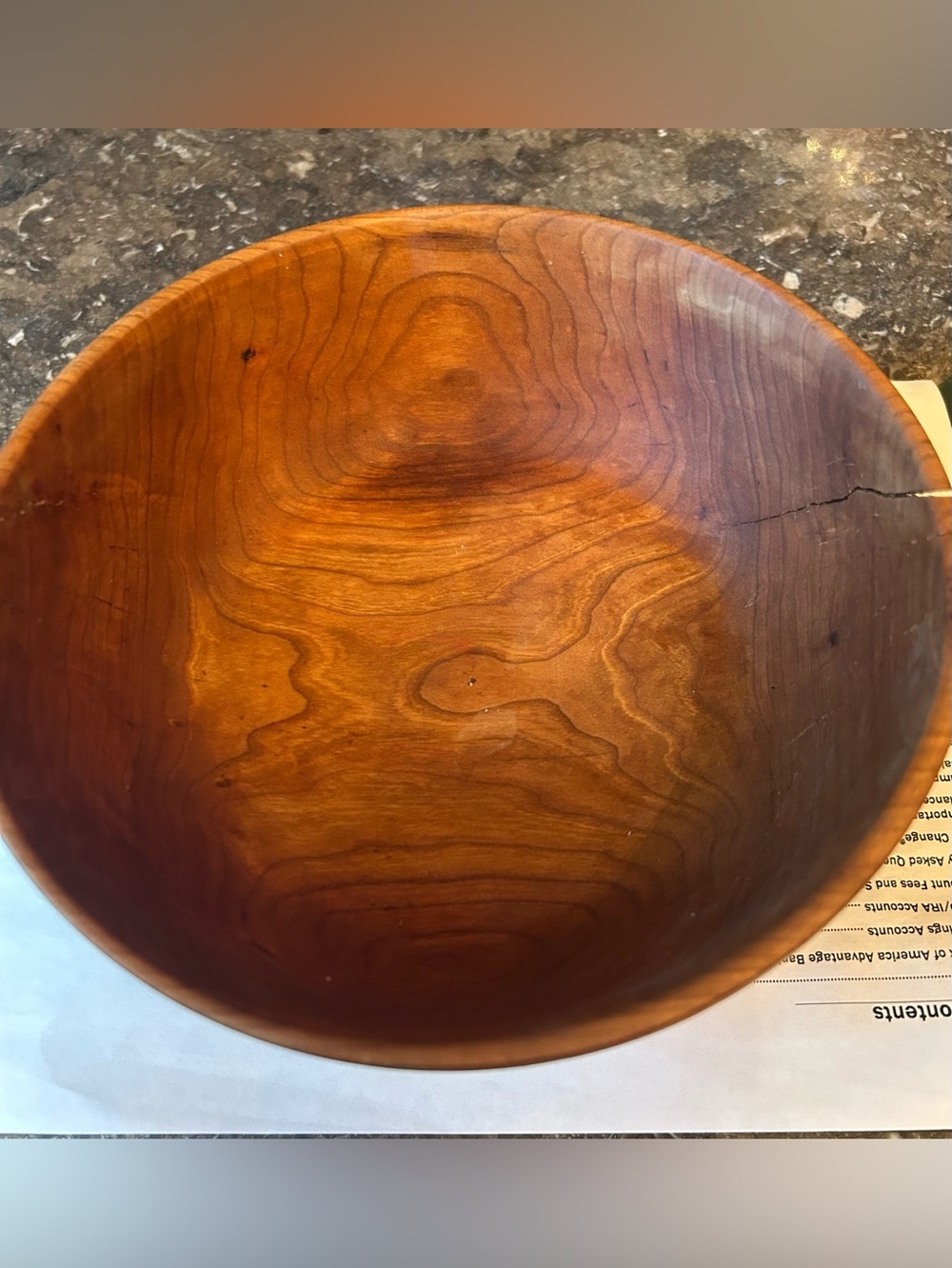 Hand-Carved Wooden Serving Bowl - Warm Honey Brown